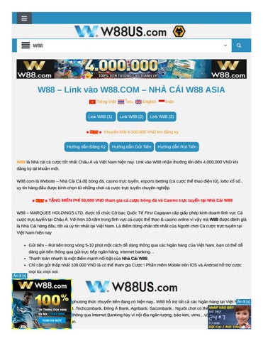 Đánh Giá Toàn Diện csviet w88 - Cược Thể Thao và Casino Hàng Đầu