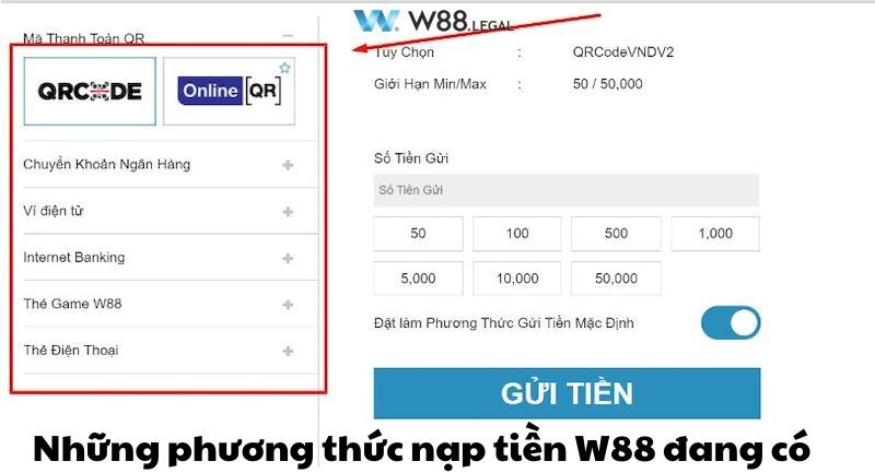 Nạp tiền W88： Hướng dẫn mọi phương thức thanh toán hiệu quả