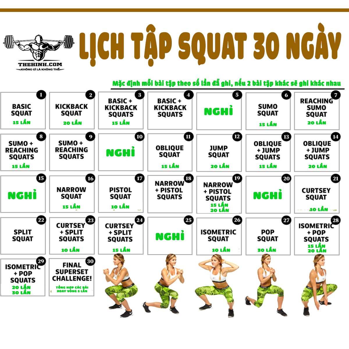 Lịch Tập Squat Cho Nữ Giúp Đùi Thon Gọn Và Vòng Ba Đẹp