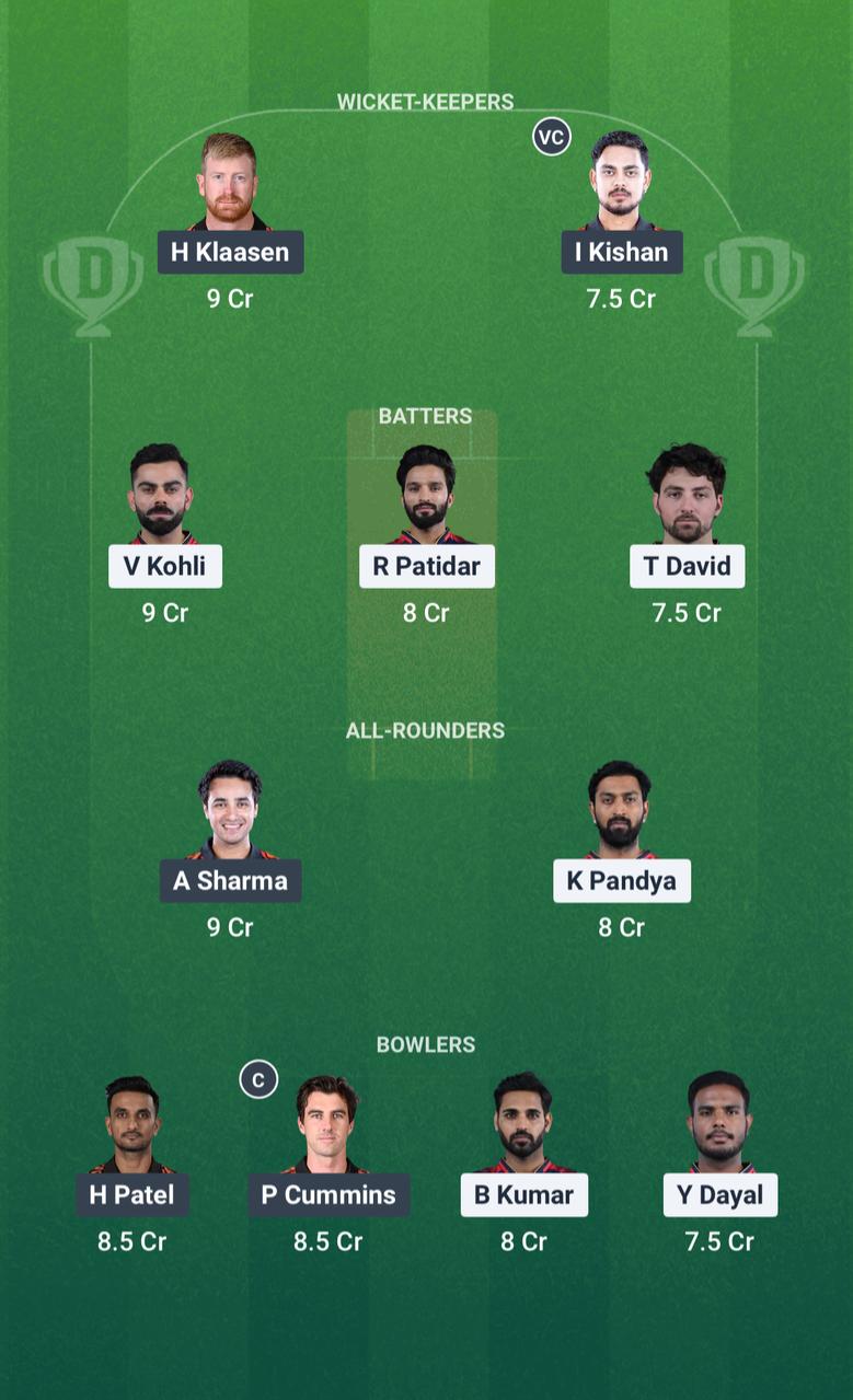 Expert blr vs srh dream11 prediction for today cricket match